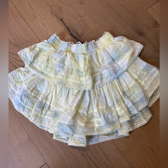 Multi Tie Dye SIZE MEDIUM Love Shack Fancy Ruffle Mini Skirt